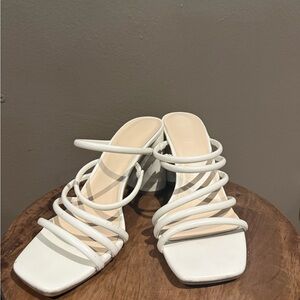 Nine West White Strappy Heels